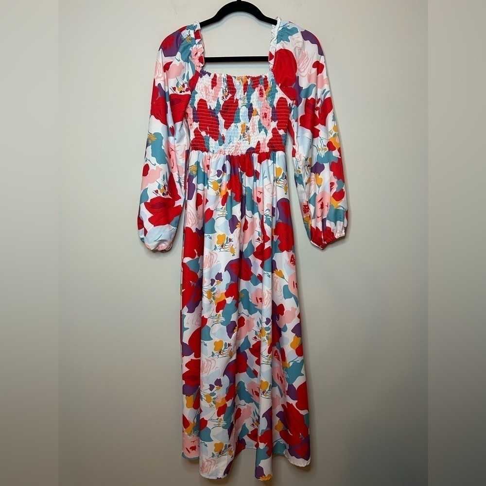 Floral Print Smocked Maxi Dress Size S - Picture 10 of 11